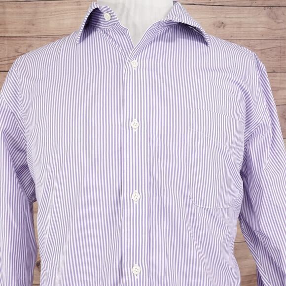 Lauren Ralph Lauren Shirt Mens XL 18 Slim Fit Non Iron Dress Button Down -L1 - Picture 1 of 7